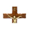 Wooden Crucifix Wall Mounted Christ in Brass Made in Umbria