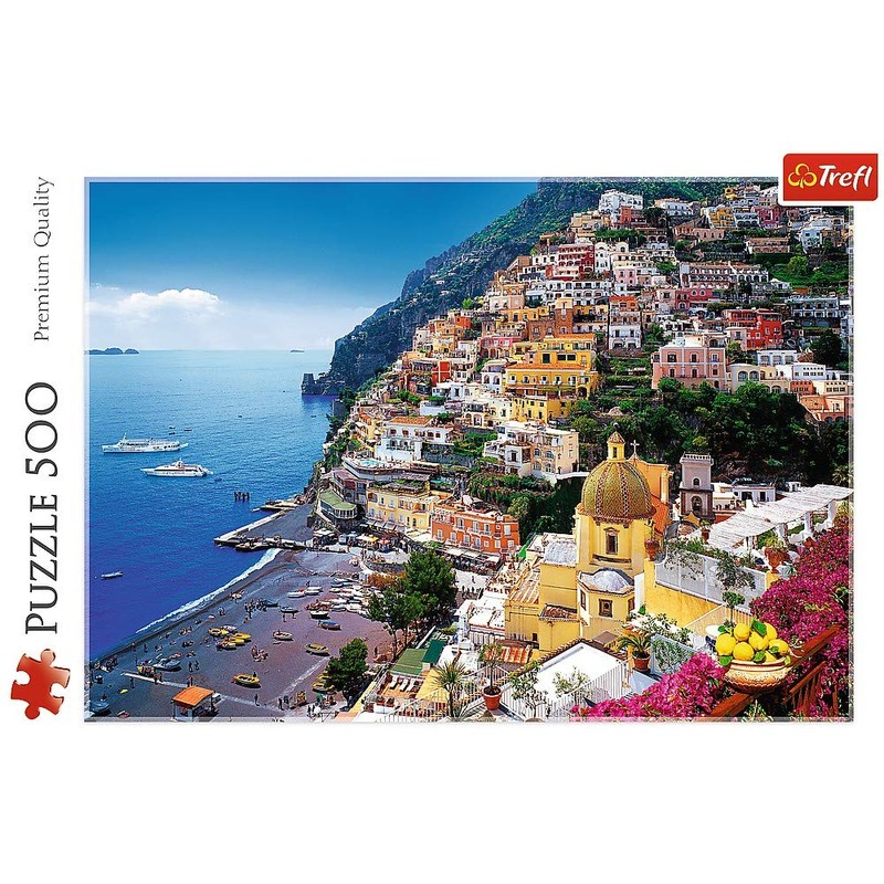 TREFL 500 Piece Jigsaw Puzzles, Positano, Italy, Amalfi Coast Puzzle,