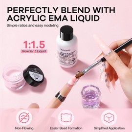 Professional Acrylic Nail Liquid : Non-Yellow Nail Monomer EMALiquid 2.5OZ for Acrylic Powder DIY Home & Salon