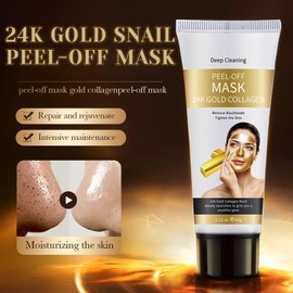 60g Gold-Gesichtsmaske - Goldfolien Reinigung Maske - Gold Peel Off Maske - Tiefenfeuchtigkeit, Feuchtigkeitsspender & Reduktion von Falten - Für strahlende, jugendliche Haut