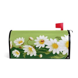 WOOR Daisies and Ladybugs Magnetic Mailbox Cover Spring Standard Size-18"x 20.8"