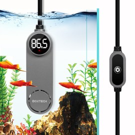 boxtech Betta Fish Tank Heater - Small Aquarium Heater 75w for Turtle Tank with Led Digital Display, External Temperature Controller for 8 to 17 Gallon Tanks