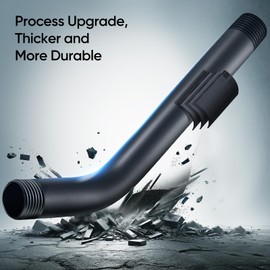 Cobbe Shower Arm with Flange and Teflon Tape, 8-Inches Wall Mounted Shower Pipe Arm Extension for Fixed Shower Head, Matte Black