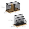 Relaxdays Desk Set 2-Piece Metal Letter Stand and Pen Holder,