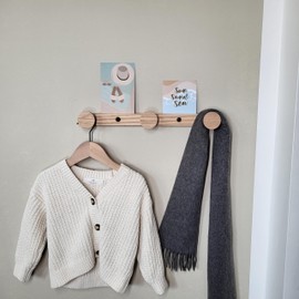 ScandiHooks Solid Oak Dots, Wall Coat Rack, Hook Rack, Picture Rail, Hallway, Entrance, Bedroom, Dressing Room, Children's Room, Round Wall Hooks