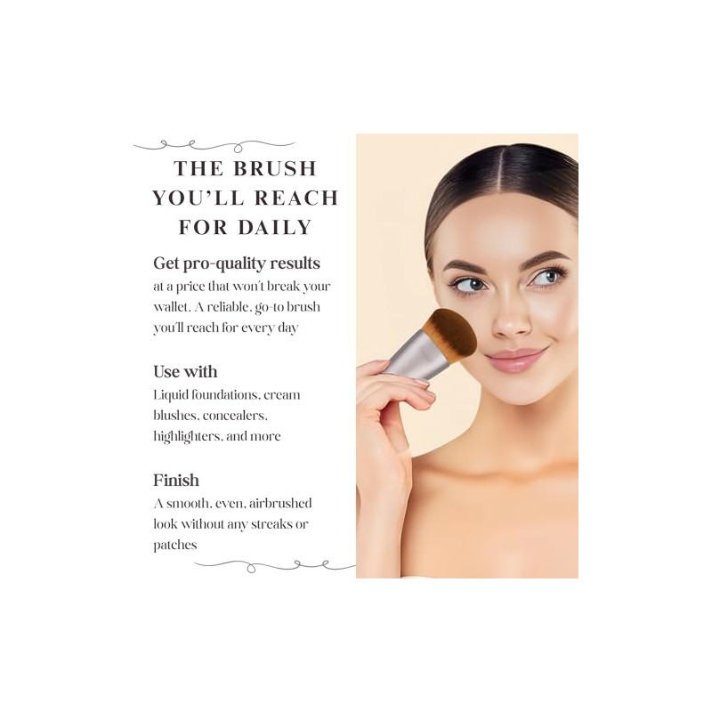 Kabuki Angled Makeup Brush for Powder, Cream, Liquid Foundation, Sunscreen,