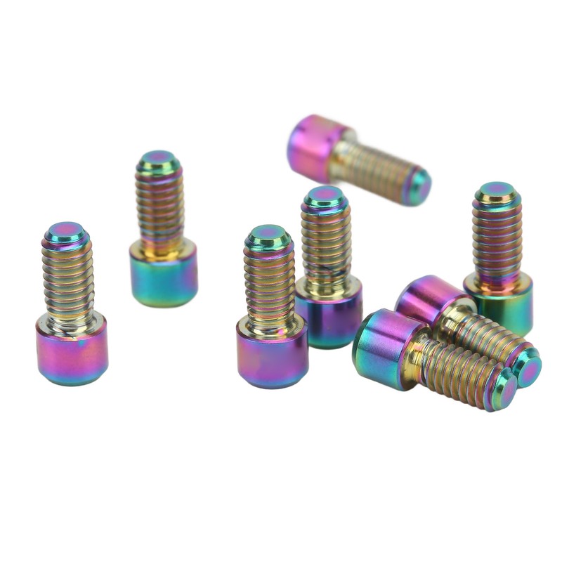 RISK 8Pcs Mountain Bike Pedal Bolts Titanium Alloy Anti Slip