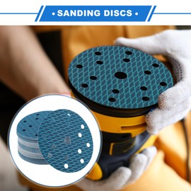 VekAuto 50 Pcs Sanding Discs, 6 Inch 15 Hole 180 Grit Hook and Loop Sandpaper Universal for Metal, Automotive Repair Durability and Flexibility Aluminum Oxide Paper Blue