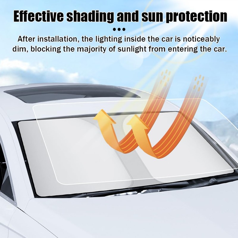 Car Sun Protection Front Windscreen Inside, 134 x 65 cm