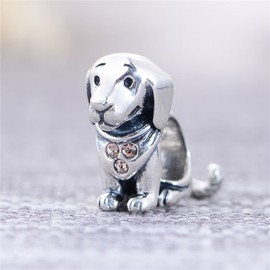 Jewellbox Womens S925 Labrador Puppy Dog Dangle Charm for Bracelets