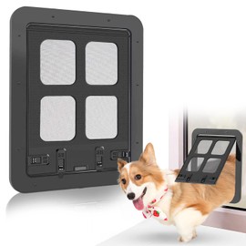 QILAY Pet Gate, Internal Size 31 x 37 cm, Sliding Door for Medium and Large Dogs and Cats with Magnetic Automatic Closing Door and Lock Easy to Install