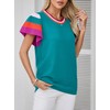 SHEWIN Summer Tops for Women 2025 Casual Crewneck Cap Sleeve