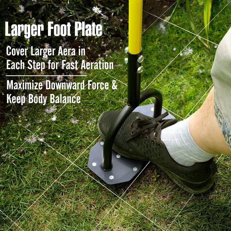 Jardineer Lawn Aerator Spike Tool, Updated 36" Metal Grass Aerator