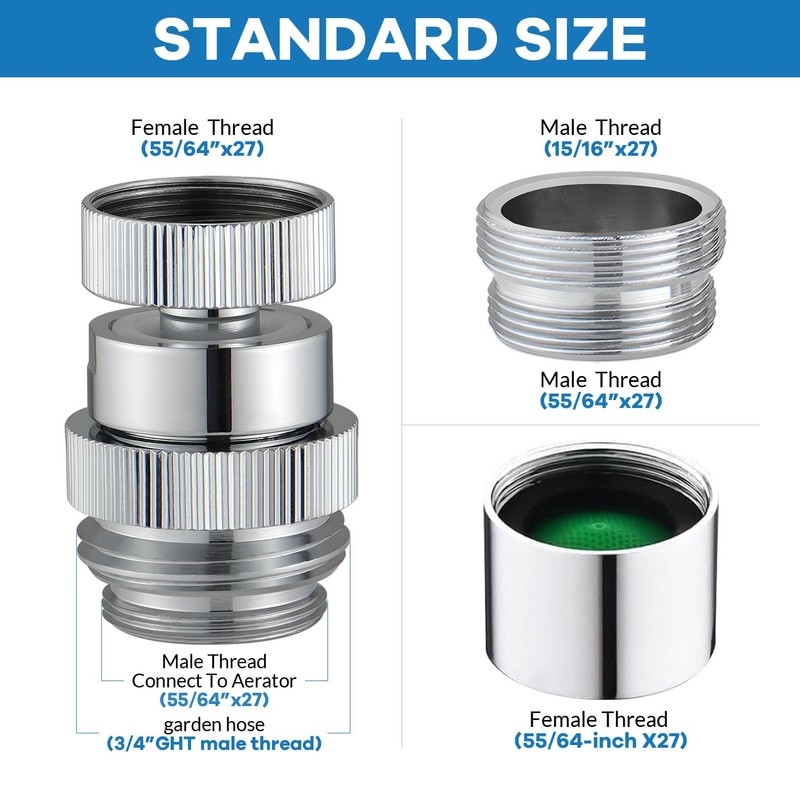 Sink Faucet to Garden Hose Adapter, Swivel Faucet Adapter Kit