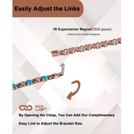 Wollet MagCopper Magnetic Copper Bracelet for Women, Magnetic Bracelets for Women, Turquoise Jewelry with 3500 Gauss Magnet(with Gift Box) (Type D)