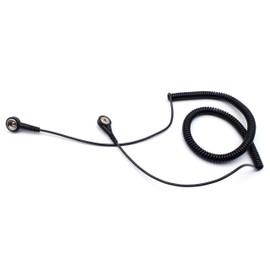 QUADRIOS GmbH ESD Protection Spiral Cable Earth Cable 10 mm Push Button to 4 mm Push Button Spiral Cable 3.6 m Professional Anti-Static Accessory (Standard Compliant EN 61340-5-1) 1903EC020
