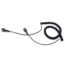 QUADRIOS GmbH ESD Protection Spiral Cable Earth Cable 10 mm Push Button to 4 mm Push Button Spiral Cable 3.6 m Professional Anti-Static Accessory (Standard Compliant EN 61340-5-1) 1903EC020