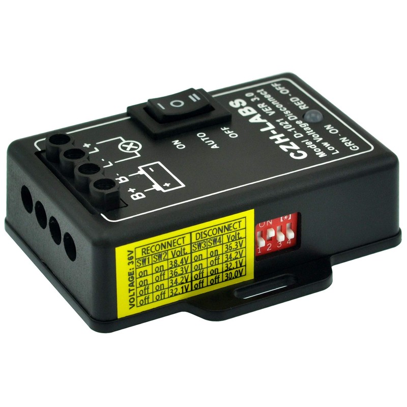 CZH-LABS LVD Low Voltage Disconnect Module. (36V / 30Amp, Black,