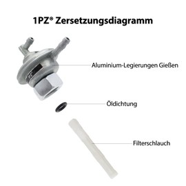 1PZ AOU-TA2 M16 Fuel Tap Vacuum Replacement for GY6 49cc 50cc 125cc 150cc Scooter Moped Go Kart Roketa