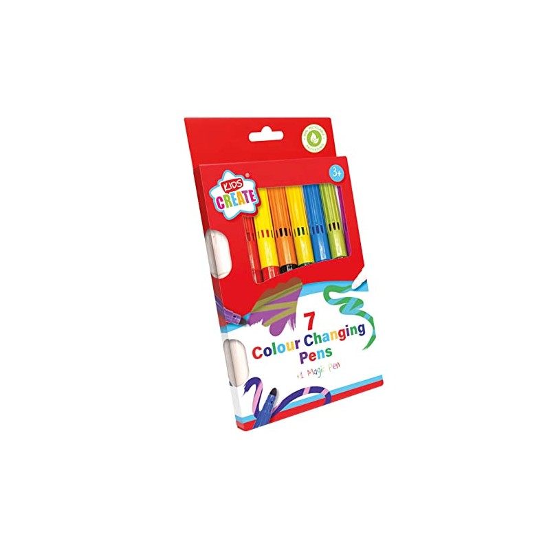 Kids Create Pack 7 Assorted Colour Changing Pens With Magic