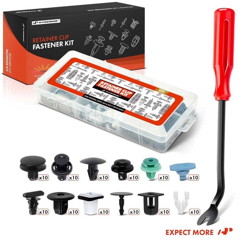 A-Premium 120PCS Trim Clip Bumper Retainer Fastener Kits Compatible with