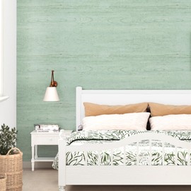 Wallderful 17.5" x 236" Sage Green Wood Peel and Stick Wallpaper Waterproof Textured Wooden Contact Paper Self Adhesive Wood Grain Countertop Cover for Kitchen Bathroom Cabinets Bedroom Accent Wall
