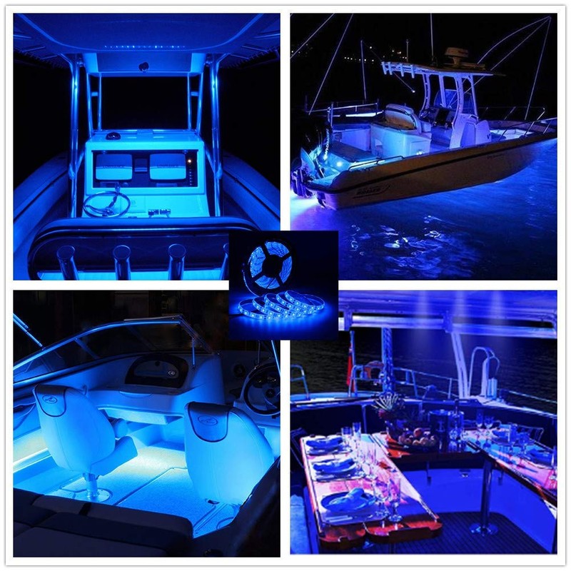 Vbakor Pontoon LED Strip Lights, 12V 5M/16.4FT Waterproof Marine LED