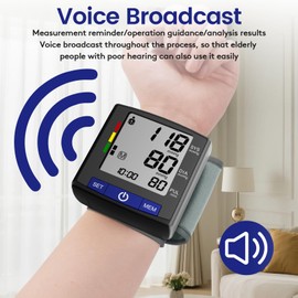 Double love Wrist Blood Pressure Monitor LCD Display, Adjustable Wrist Blood Pressure Cuff 120x2 Reading Memory Wrist Bp Monitor with Storage Case(Black)