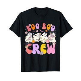 Groovy Halloween Boo Crew Nurse Funny Ghost Women Halloween T-Shirt