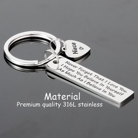 Niece Keychain Gifts for Nieces from Auntie Key Chain Birthday Unique Funny Inspirational Jewelry for Adults Women Aunt To My Niece Keychain