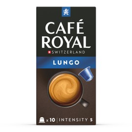 Café Royal, Lungo Promo Pack, 100 Nespresso (R) Compatible Capsules, 80% Recycled Aluminium, Rainforest Alliance Certified, 100% Arabica Coffee, Intensity 5