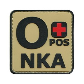 LEGEEON Desert Arid OPOS O+ NKA Blood Type No Known Allergies Morale DCU AOR1 PVC Rubber Fastener Patch