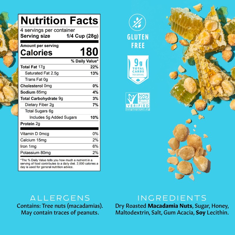 Mauna Loa Premium Roasted Macadamia Nuts, Honey Roasted Flavor, 4