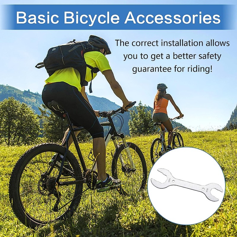 YAKLEE Headset Wrench 4-in-1 Bicycle Handlebar Key 30/32/36/40 mm, Silver
