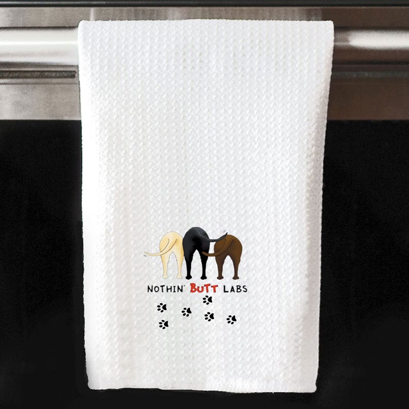 MEIKIUP Funny Dog Butt Kitchen Towel Labrador Dog Lover Gift