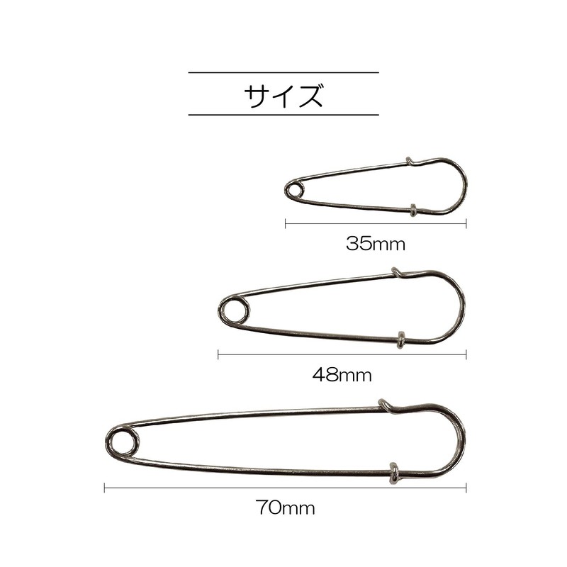 KIYOHARA sankokko- Fashionable Pins, 2 Pieces for 70 mm, Nickel sun14 – 72 
