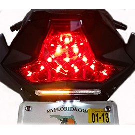 BIKELITEZ Bikeitez Fender eliminator fits Kawasaki Ninja 400 2018-2023, SD version Fender Eliminator with rear turn signal lightbar, EX400, with license plate mount and tag light