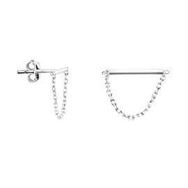 SOFIA MILANI - Women's Earrings 925 Silver - Chain Bar Stud Earrings, Sterling silver, No Gemstone