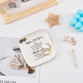 COZITED Mother of Groom Jewelry Dish Ring Plate - Thank You for Raising of My Dreams, Wedding Gifts for Mother of The Groom Christmas Birthday from Bride