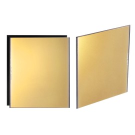 HARFINGTON 3pcs Welding Lens 5.24" x 4.5" Shade 14 Glass Replacement Welding Lenses Darkening Filter Plates for Welding Helmet, Gold Coated Filter Glass