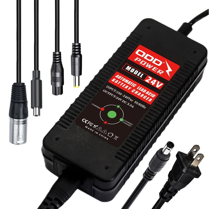 QDD 24V 3A Battery Charger for 24V 27.6V Lead Acid