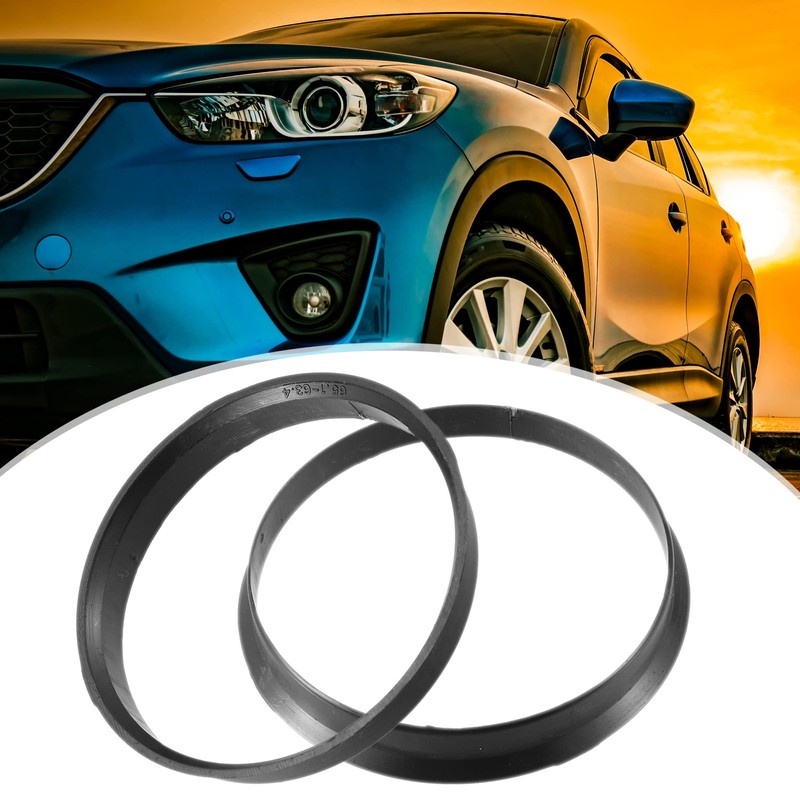ACROPIX 63.4mm to 65.1mm Universal Car Hub Centric Rings Black