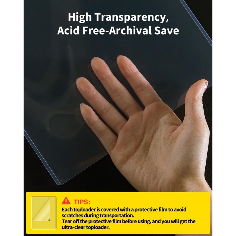 HYARUAT 11x14 Toploader - Durable Clear PVC Sheet Protectors, Semi