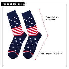 Aroncent USA Socks Funny America Flag: Men Women Pattern Socks with US Flag Patriotism Socks for US Liberty Day Gift Multicoloured, multicoloured
