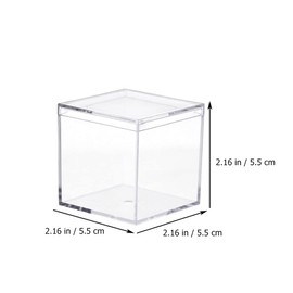 Cabilock 12Pcs Mini Acrylic Storage Box Square Storage Bins Beads Storage Box Desk Drawer Organizer for Small Items Jewelry Earring Note Pads Paperclips 5. 5CM