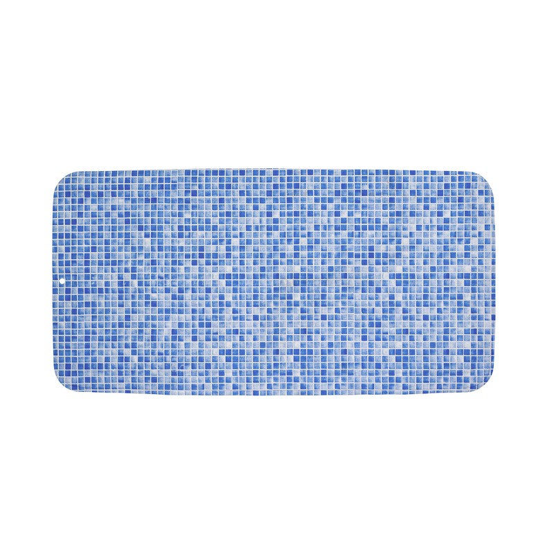 Croydex Blue Mosaic Slip-Resistant Bath Mat with Hygiene 'N' Clean