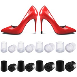 WELANE High Heel Protectors, 8 Pairs White and Black High Heel Stoppers for Grass, Weddings, Formal Occasions (4 Sizes)