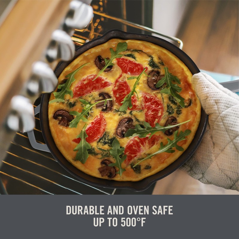 Zakarian by Dash 11 Inch Nonstick Cast Iron Skillet, Titanium