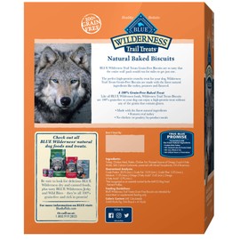 Blue Buffalo Wilderness Trail Treats High Protein Grain Free Crunchy Dog Treats Biscuits, Turkey Recipe, 36-oz box