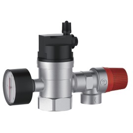 AQUA HEATING Safety Group Hot Water Tank, 1 Inch, 3 Bar with Check Valve, Vent Valve, Pressure Gauge, Central Heating, Underfloor Heating